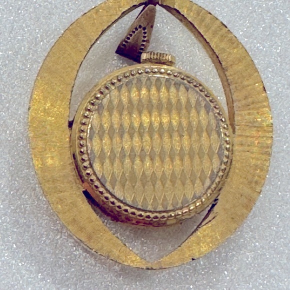 Elgin watch made into a pendant art deco unusual piece palm tree signed Elgin - Picture 4 of 8